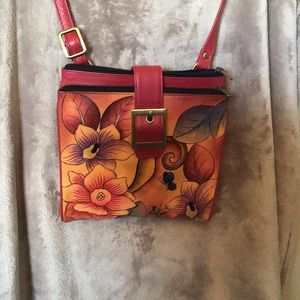 Anuschka Red Leather Bag